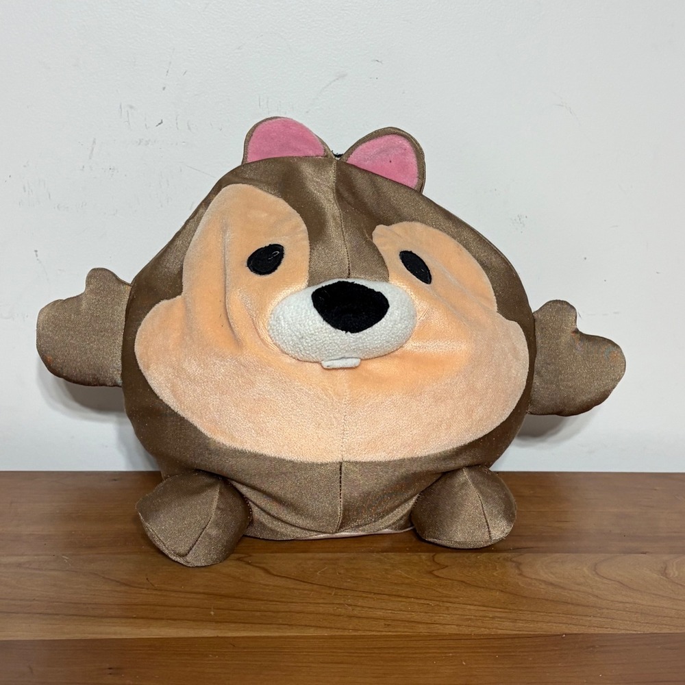 Disney Parks Dale Chipmunk Round Ball Plush Metallic Brown Stuffed Animal 9 inch